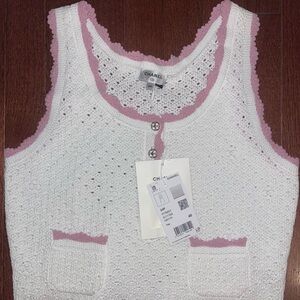 CHANEL White Knit Fabric